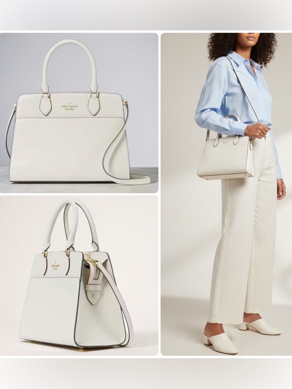 KATE SPADE MADISON LEATHER MEDIUM SATCHEL CROSSBODY SHOULDER BAG PURSE $429